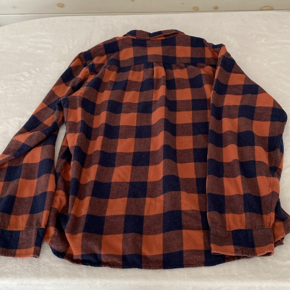 MARINE LAYER Classic Fit Balboa Button Down in Navy/Chutney Orange - Picture 13 of 15